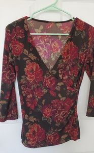 🍷Vintage Floral Holiday Blouse